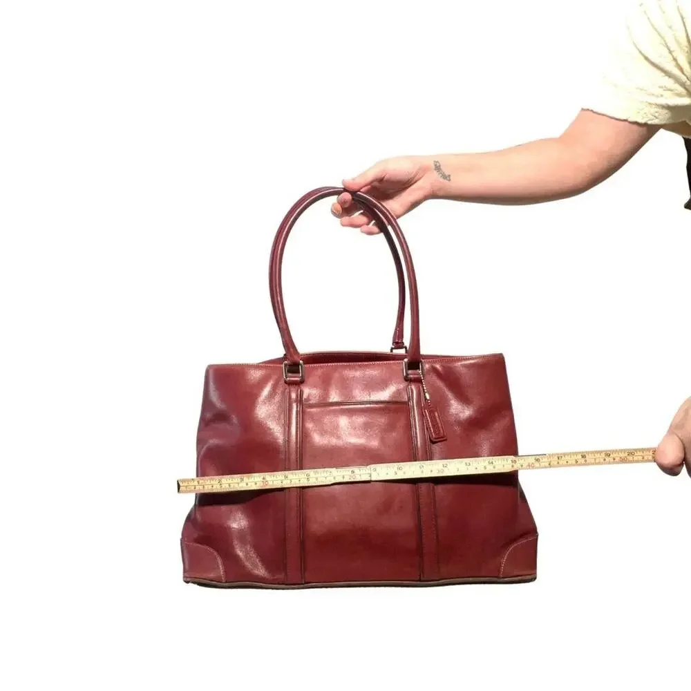 Vintage Coach Hampton Leather Tote Bag 7515 Red Cherry Great Condition Work Tote